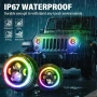 7 inch 7 инчa RGB LED Диодни фарове джип Jeep Wrangler JK LJ Lada Niva Golf 2 Cherokee Angel Eye, снимка 4