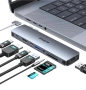 USB C Адаптер Хъб 8 в 1 HDMI 4K SD/ TF Карта MacBook  , снимка 1