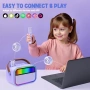 Нова Детска караоке машина Ankuka Bluetooth с 2 микрофона и диско светлини, снимка 7