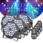 Акумулаторни RGB диско светлини Litake, комплект от 4 LED прожектора, безжчини сценични светлини, снимка 1