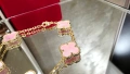 Van Cleef & Arpels VCA 5 Motifs Gold Pink Opal Vintage Alhambra Дамска Гривна, снимка 2