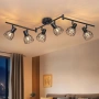 LED таванно осветление, завъртащо се на 350°, 6-светлинно кръгло - Черен цвят, снимка 1