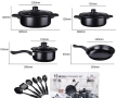 Комплект съдове за готвене от 13 части,незалепващо покритие,за използване на индукционни котлони и п, снимка 5
