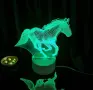 3D декоративна LED лампа Бягащ кон, 18 см, нощна лампа, Захранване с USB или батерии, снимка 7