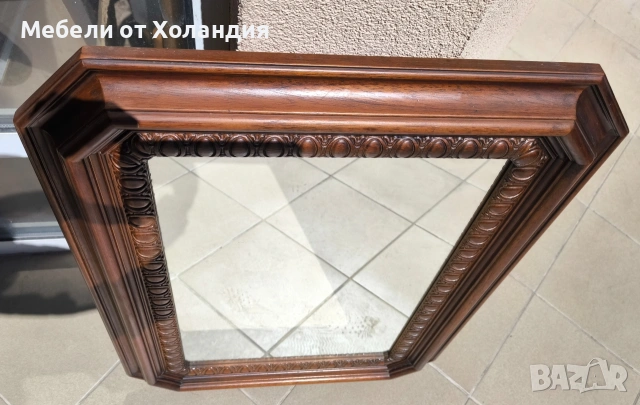 Огледало с дърворезбована рамка, снимка 4 - Огледала - 54328724