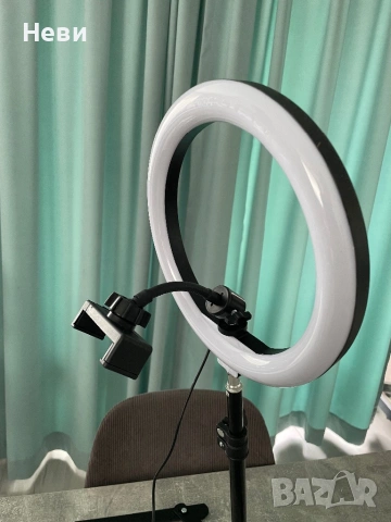Ринг лампа с държач за телефон и стойка - 360° въртене, снимка 3 - Селфи стикове, аксесоари - 54172494