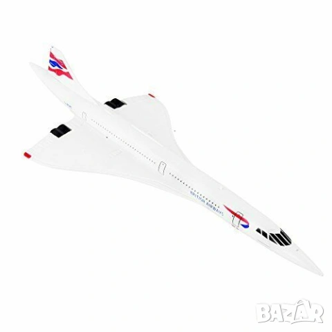 Concorde самолет модел макет метален British Airways Конкорд свръхзвуков пътнически бърз полет Max 2, снимка 5 - Други - 54750651