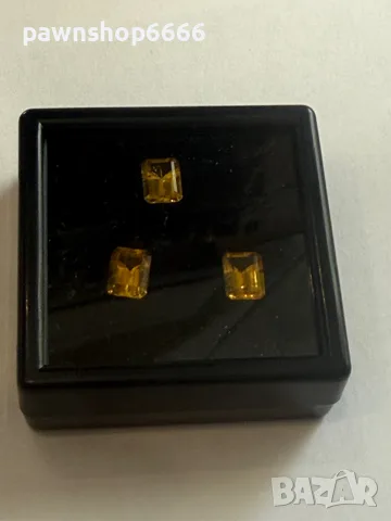 Лот 3 естествени Хелиодора (Жълт Берил) – 2.75 ct – Emerald Cut – Проверени гемологично, снимка 5 - Други - 55394877
