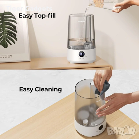 Homvana Humidifier 3.6L – ултразвуков овлажнител и ароматизатор за въздух, Grey, снимка 6 - Други стоки за дома - 54621726