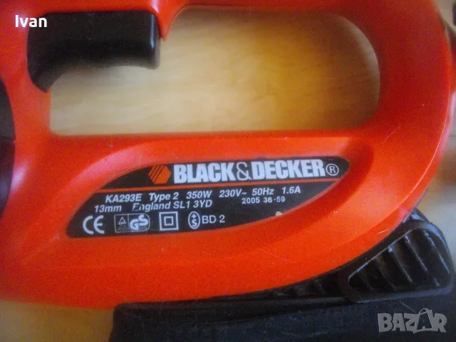 350W ОРИГИНАЛЕН BLACK DEKER KA293E АНГЛИЙСКИ 2005г. ЕЛЕКТРИЧЕСКИ МИНИ ЛЕНТОВ ШЛАЙФ ПИЛА ЛЕНТА 13 мм, снимка 6 - Други инструменти - 55695278