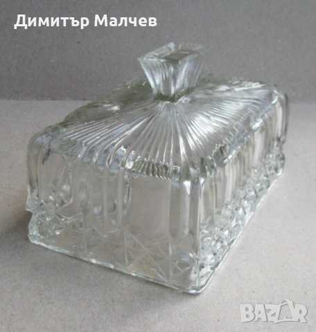 Стъклен капак от старинна масленица 17/11/10 см, отличен, снимка 6 - Антикварни и старинни предмети - 54736785