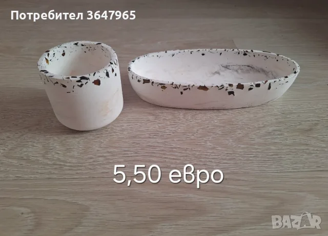 Комплекти съдове за свещи от гипсокерамика , снимка 3 - Декорация за дома - 55512319
