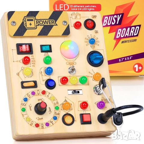 Интерактивна Монтесори дъска (Busy Boards) с LED светлини