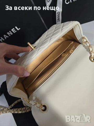 Chanel Flap Bag gold square Дамска Чанта От Естествена Телешка Кожа Код Brand Luxury Fashion28, снимка 6 - Чанти - 54960930