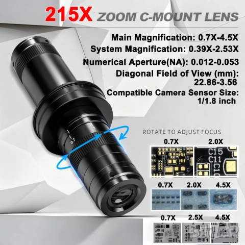 4K30 1080p60FPS дигитална камера пълен комплект с IMX678 CCD HDMI USB 4K видео камера за микроскоп, снимка 13 - Камери - 53087877