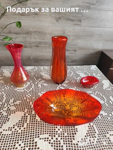 Бохемски оловен кристал .Ваза., снимка 8 - Колекции - 51035961