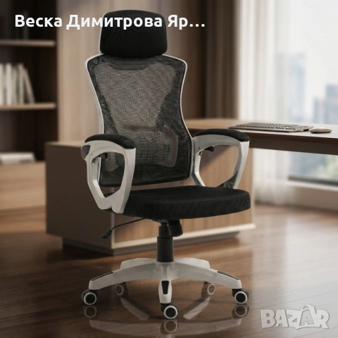 Ергономичен геймърски офис стол с мрежеста облегалка и регулируема височина, снимка 3 - Столове - 54567907