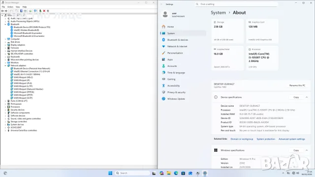 DELL OptiPlex 7080 Micro, Wi-Fi, i5-10500T, 16/32 RAM, 256/512 GB NVME, Win 11 Pro (лицензиран), снимка 10 - Работни компютри - 55425385