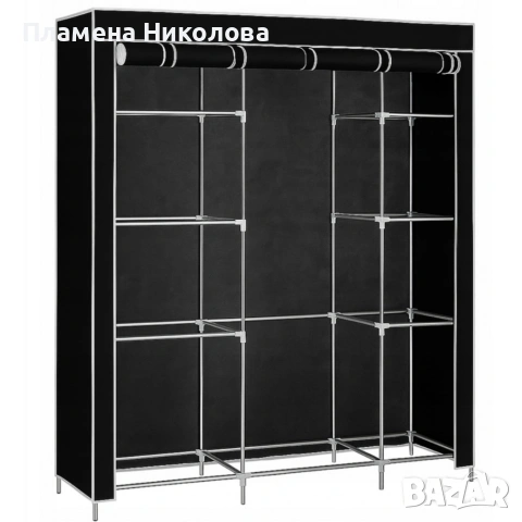 Сгъваем текстилен гардероб XXL 170x170x45 см – просторен, здрав и практичен, снимка 5 - Гардероби - 55221728