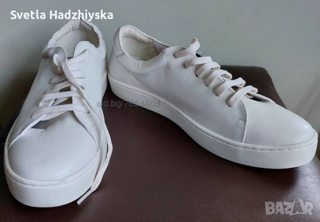 Дамски бели кецове естeствена кожа Reserved, № 40, снимка 5 - Кецове - 54630302