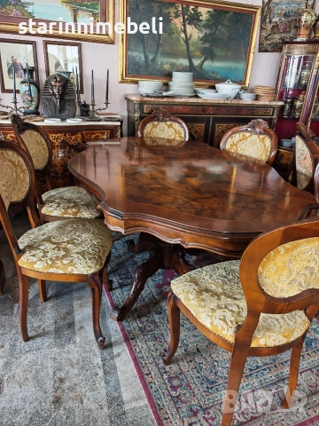 Италиански трапезен комплект (масив), снимка 7 - Маси - 54092271