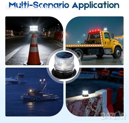 Нова Соларна LED навигационна светлина за лодка каяк Магнитна предупредителна LED лампа, снимка 8 - Друга електроника - 54131123