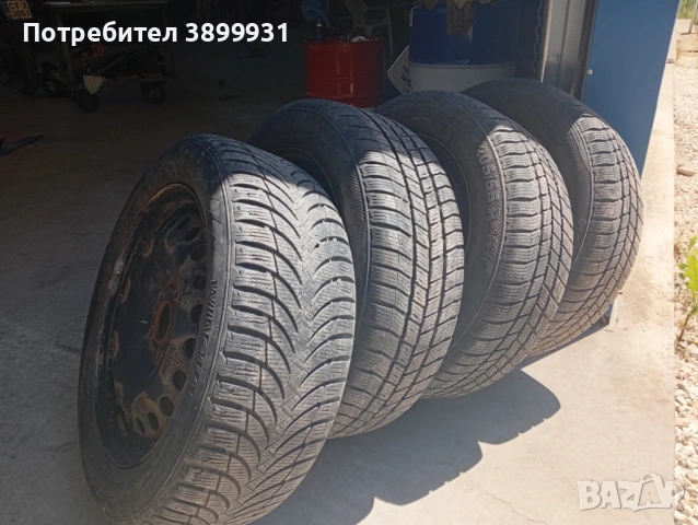Зимни гуми със стоманени джанти 205/55, 16 за Форд и 20 оригинални гайки