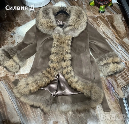 Ново палто алкантра и лисица, снимка 6 - Палта, манта - 53989440