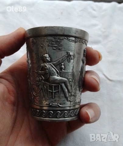 Немски колекционни чаши-(сплав-калай/сребро)