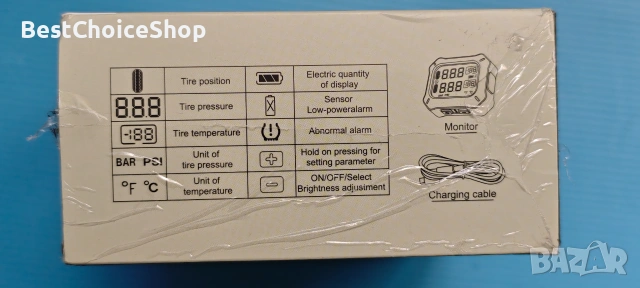 Безжична TPMS система за мотори за налягане и температура на гумите с LCD и 2 сензора, презареждаема, снимка 6 - Аксесоари и консумативи - 54985653