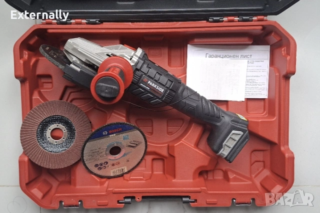Акумулаторен ъглошлайф Parkside Performance 20V , снимка 7 - Ъглошлайфи - 54492273