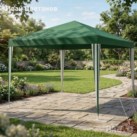 Сгъваема градинска шатра тип павилион 3 х 3 метра - водоустойчива и стабилна