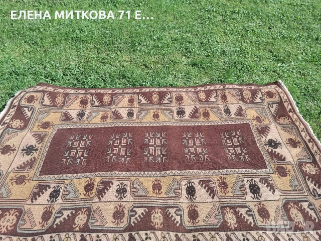 Дебел и тежък вълнен килим с две лица, снимка 9 - Килими - 54596674