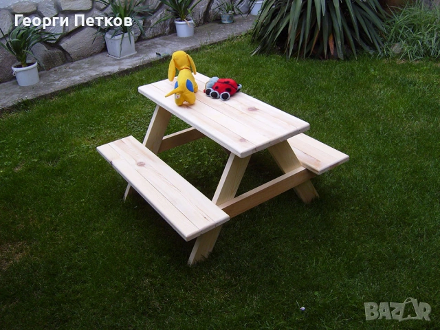 Масичка с пейки за деца -85х80х50см. - 49 €. , снимка 3 - Други - 54062451