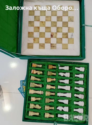 Шах от мраморен оникс , снимка 2 - Шах и табла - 55080790