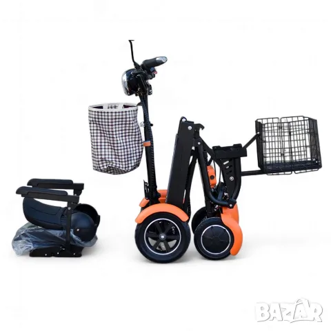 Олекотена сгъваема електрическа четириколка 750W, с литиевa батерия, 10Ah, Max Motors, снимка 4 - Инвалидни скутери - 55573297