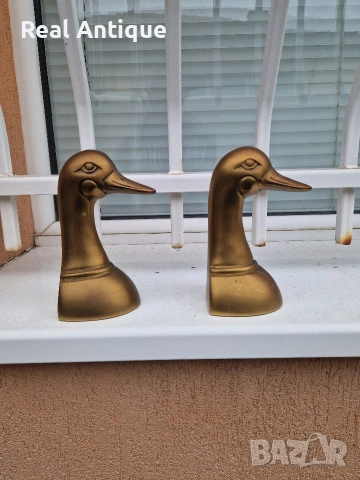 Чифт страхотни антикварни бронзови фигури статуетки стопери за книги , снимка 6 - Антикварни и старинни предмети - 54214385