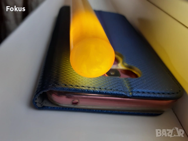 Пръчка каталин бакелит жълта с дамари броеница, снимка 3 - Антикварни и старинни предмети - 53950937