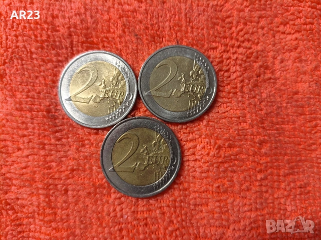 три възпоменателни юбилейни монети от 2 евро, снимка 3 - Нумизматика и бонистика - 55183044