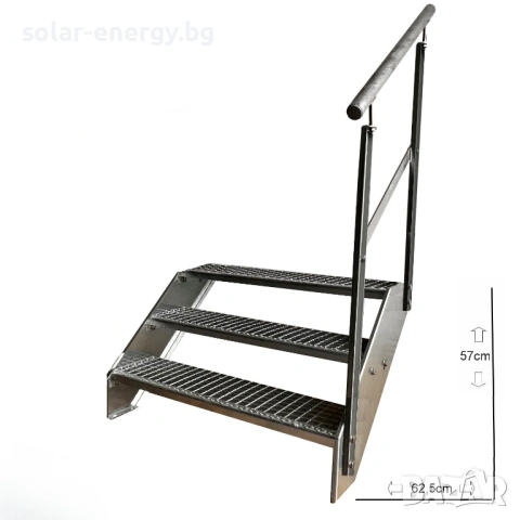 Метално стълбище 3 стъпала | Външни стълби | Поцинковано, снимка 4 - Други - 54235562
