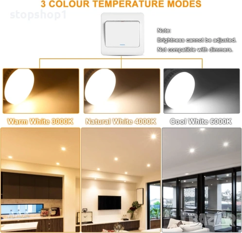 GX53 LED Bulbs, 9W GX53 LED 6000K 900LM, AC 220-240V No Dimming No Flashing, 6 Pieces  6 бройки , снимка 5 - Лед осветление - 54302335