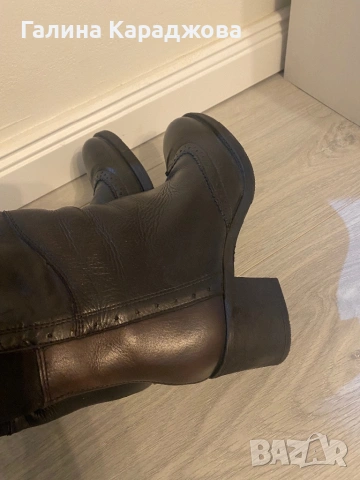Високи дамски тъмно кафяви ботуши номер 39, снимка 5 - Дамски ботуши - 54103404