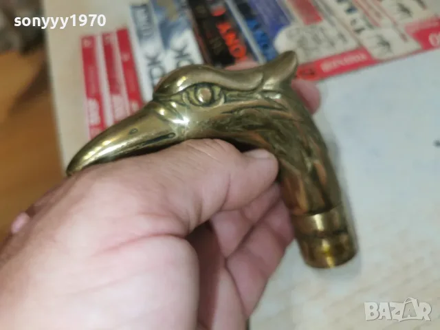 МЕД МЕСИНГ-РЪКОХВАТКА ЗА БАСТУН ОТ ФРАНЦИЯ 2707261724L1, снимка 15 - Антикварни и старинни предмети - 55434232