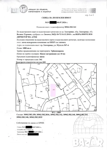 парцел в гр. Златарица 1080 m2