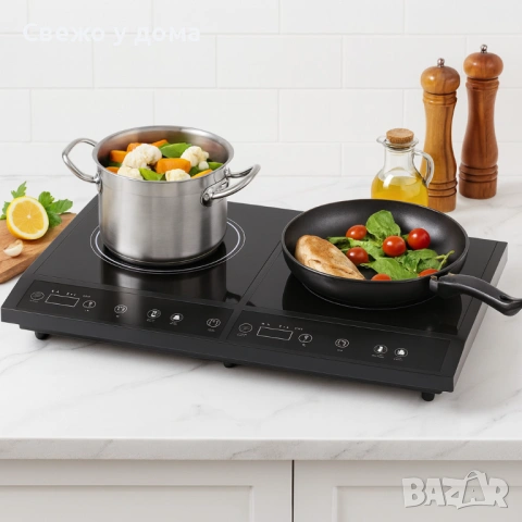 Двоен индукционен котлон Royalty Line RL-DIP4000.2 - ГАРАНЦИЯ, снимка 3 - Котлони - 54062404