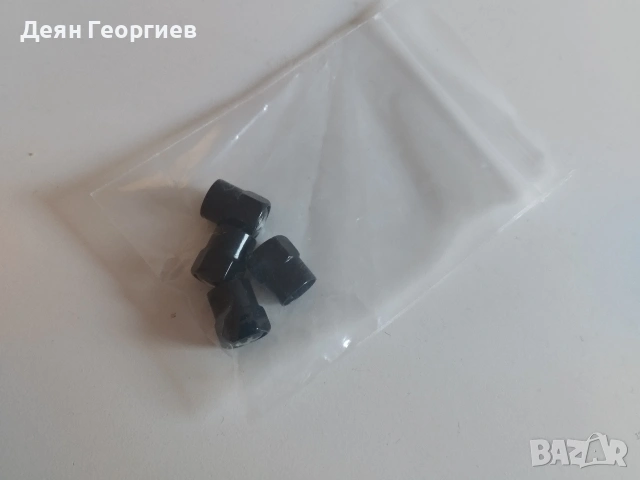 Продавам комплект 4 алуминиеви капачки за автомобилни вентили, Hexagon, Peugeot, черни, снимка 5 - Аксесоари и консумативи - 55074378