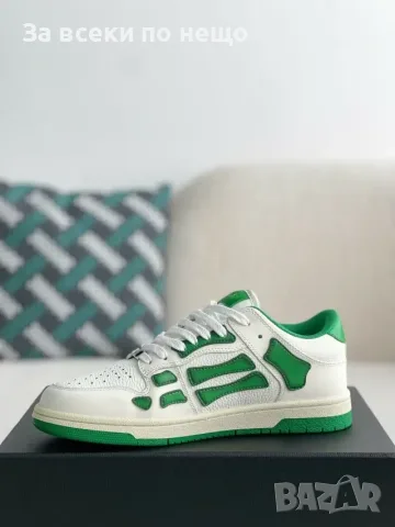 Amiri Skel Top Low Sneakers "White/Green" Унисекс👟Мъжки Маратонки👟Дамски Маратонки Код ch17, снимка 5 - Маратонки - 55412821