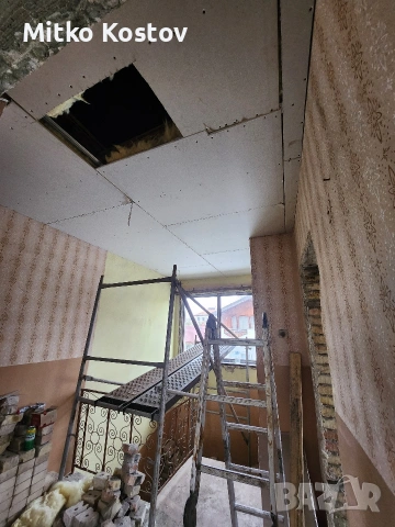 Поставяне на гипсокартон и шпакловки