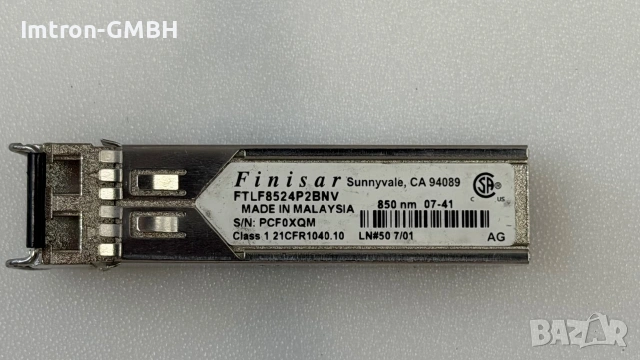 Transceiver  Finisar® FTLF8524P2BNV съвместим 4G Fibre Channel (4GFC) 300m SFP трансивър, снимка 2 - Мрежови адаптери - 55096107