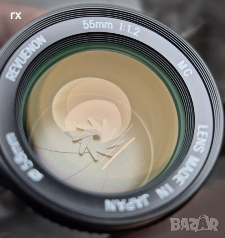 Светлосилен Обектив REVUENON 55mm f1.2 MC (Pentax K байонет), снимка 4 - Обективи и филтри - 54404374